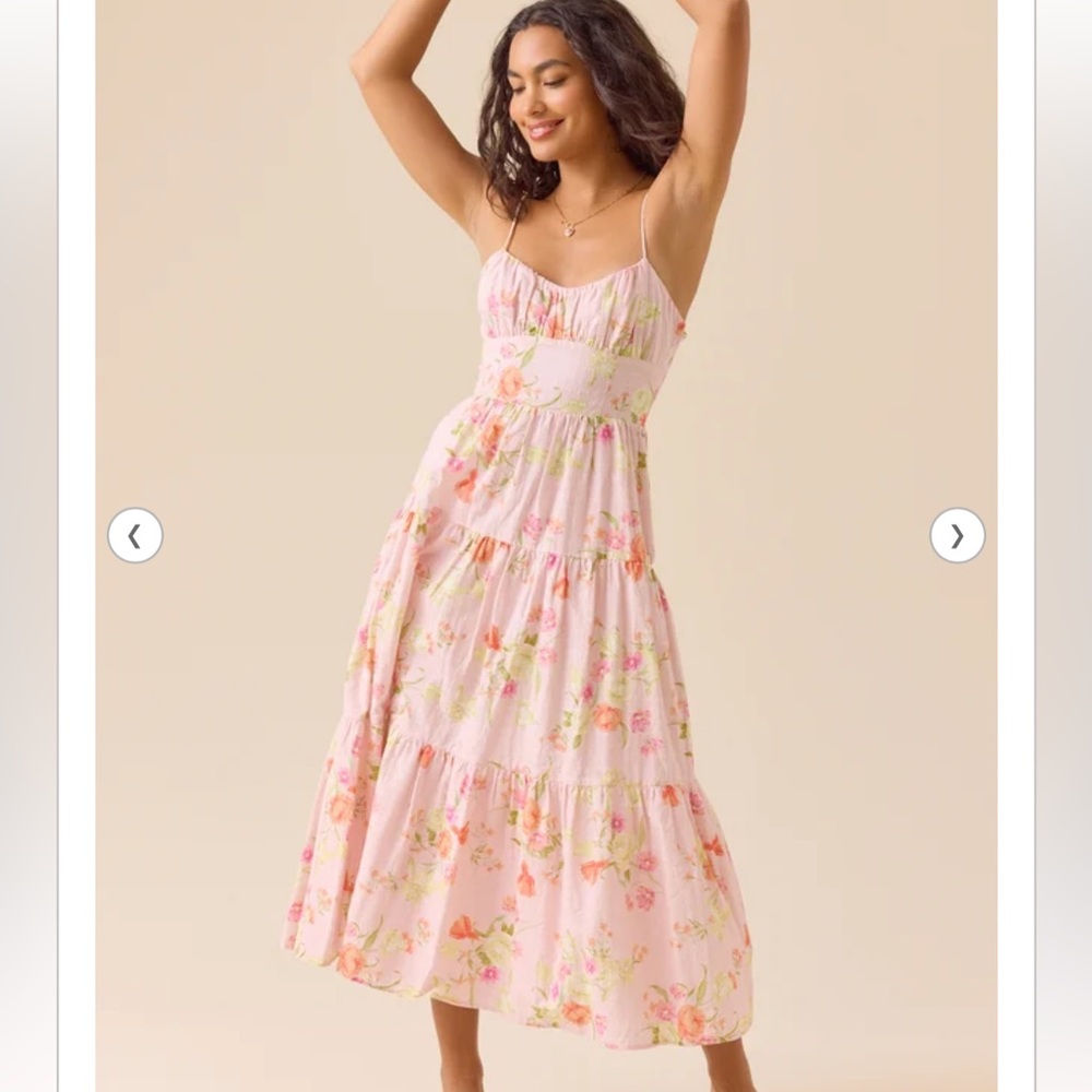 Altar'd State Blush Floral Maxi Dress